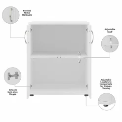 Bush Business Furniture Storage Cabinets<Universal 34" Floor Storage Cabinet with 2 Shelves, White (UNS128WH)
