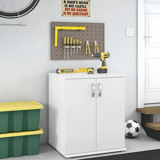 Bush Business Furniture Storage Cabinets<Universal 34" Floor Storage Cabinet with 2 Shelves, White (UNS128WH)