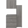 Bush Business Furniture Storage Cabinets<Universal 62" 3-Piece Modular Storage Set with 5 Shelves, Platinum Gray (UNS005PG)