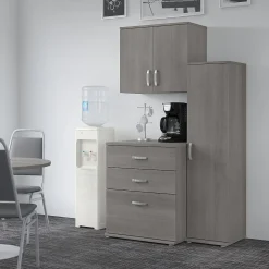 Bush Business Furniture Storage Cabinets<Universal 62" 3-Piece Modular Storage Set with 5 Shelves, Platinum Gray (UNS005PG)