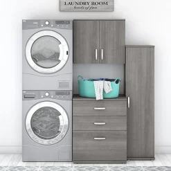 Bush Business Furniture Storage Cabinets<Universal 62" 3-Piece Modular Storage Set with 5 Shelves, Platinum Gray (UNS005PG)