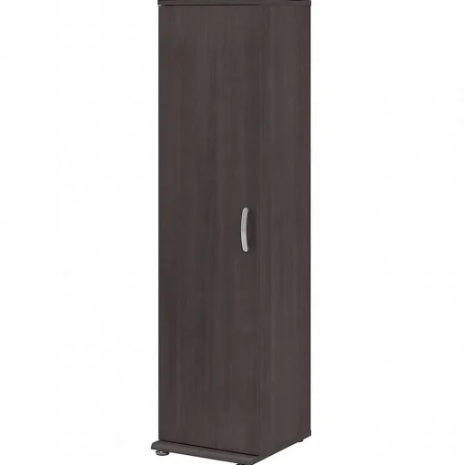 Bush Business Furniture Storage Cabinets<Universal 62" Tall Narrow Storage Cabinet with Door and 3 Shelves, Storm Gray (UNS116SG)