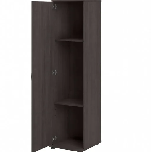 Bush Business Furniture Storage Cabinets<Universal 62" Tall Narrow Storage Cabinet with Door and 3 Shelves, Storm Gray (UNS116SG)