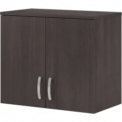 Bush Business Furniture Storage Cabinets<Universal 24" Wall Cabinet with Doors and 2 Shelves, Storm Gray (UNS428SG)