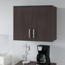 Bush Business Furniture Storage Cabinets<Universal 24" Wall Cabinet with Doors and 2 Shelves, Storm Gray (UNS428SG)