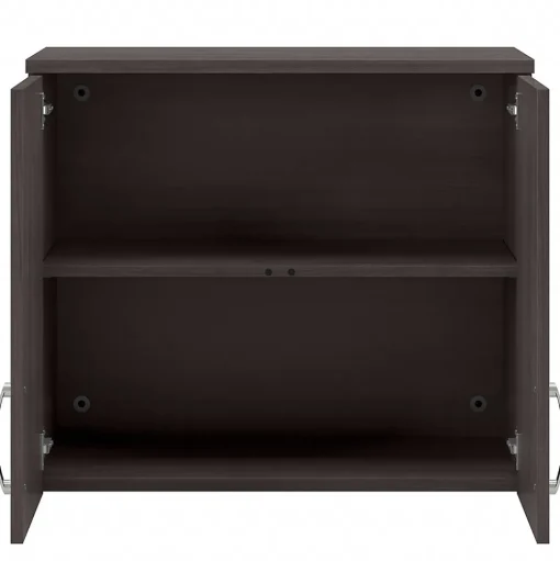Bush Business Furniture Storage Cabinets<Universal 24" Wall Cabinet with Doors and 2 Shelves, Storm Gray (UNS428SG)