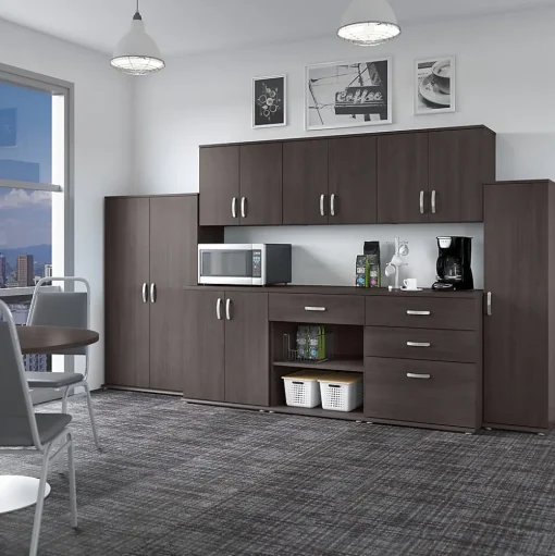 Bush Business Furniture Storage Cabinets<Universal 24" Wall Cabinet with Doors and 2 Shelves, Storm Gray (UNS428SG)