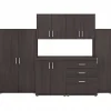 Bush Business Furniture Storage Cabinets<Universal 62" 6-Piece Modular Storage Set with 14 Shelves, Storm Gray (UNS002SG)