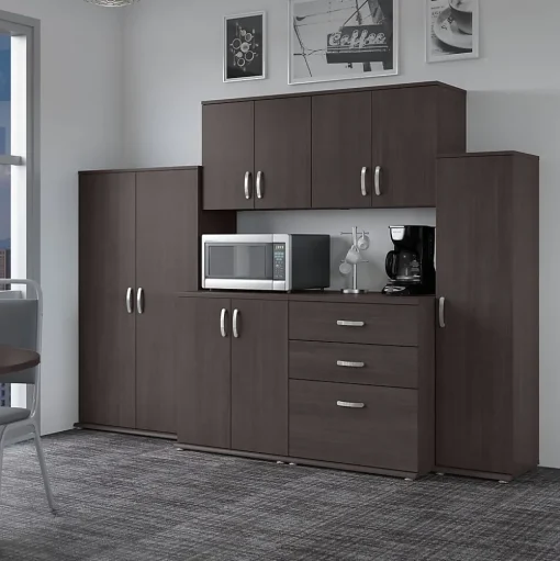 Bush Business Furniture Storage Cabinets<Universal 62" 6-Piece Modular Storage Set with 14 Shelves, Storm Gray (UNS002SG)