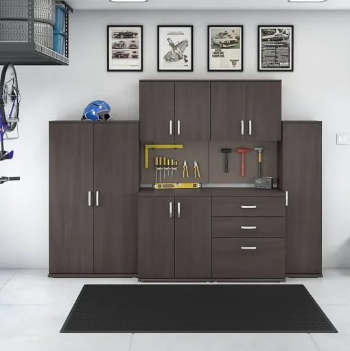 Bush Business Furniture Storage Cabinets<Universal 62" 6-Piece Modular Storage Set with 14 Shelves, Storm Gray (UNS002SG)