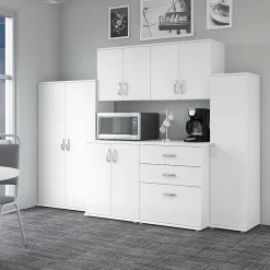 Bush Business Furniture Storage Cabinets<Universal 62" 6-Piece Modular Storage Set with 14 Shelves, White (UNS002WH)