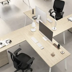 Bush Business Furniture Office Desks<Vista 72"W Desk with Lateral File Cabinet and Bookcase, Natural Elm (VST011NESU)