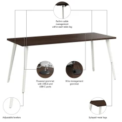 Bush Business Furniture Office Desks<Vista 72"W Computer Desk, Black Walnut (VSD172BW)