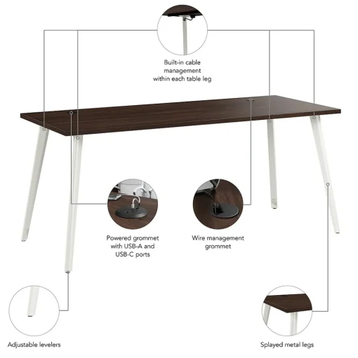 Bush Business Furniture Office Desks<Vista 72"W Computer Desk, Black Walnut (VSD172BW)