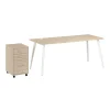 Bush Business Furniture Office Desks<Vista 72"W Desk with 3 Drawer Mobile File Cabinet, Natural Elm (VST001NESU)