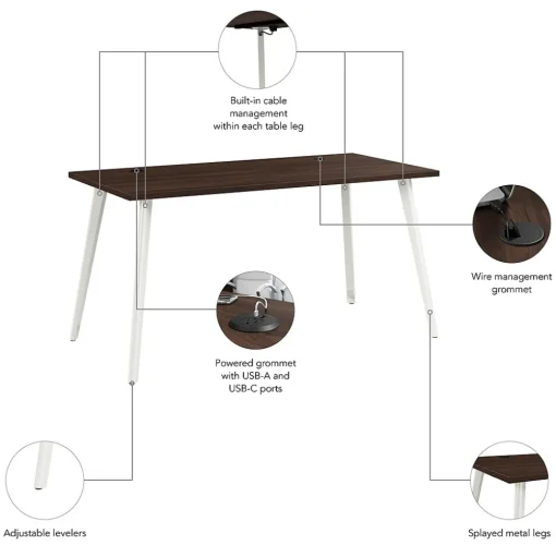 Bush Business Furniture Office Desks<Vista 60"W Computer Desk, Black Walnut (VSD160BW)