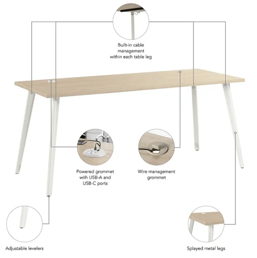 Bush Business Furniture Office Desks<Vista 72"W Computer Desk, Natural Elm (VSD172NE)