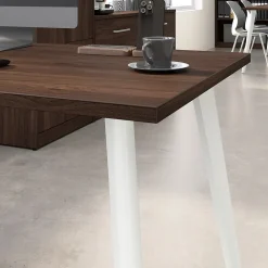 Bush Business Furniture L-Desks<Vista 72"W L Shaped Desk with Low Storage Cabinet and Wardrobe, Black Walnut (VST009BW)