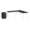 Bush Business Furniture L-Desks<Vista 72"W L Shaped Desk with Mobile File Cabinet, Black Walnut (VST007BWSU)