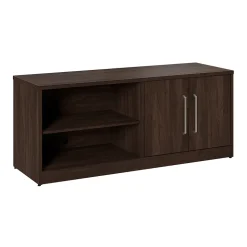 Bush Business Furniture Storage Cabinets<Vista Low Storage Cabinet with Doors and Shelves, Black Walnut (VSS160BW)