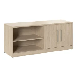 Bush Business Furniture Storage Cabinets<Vista Low Storage Cabinet with Doors and Shelves, Natural Elm (VSS160NE)