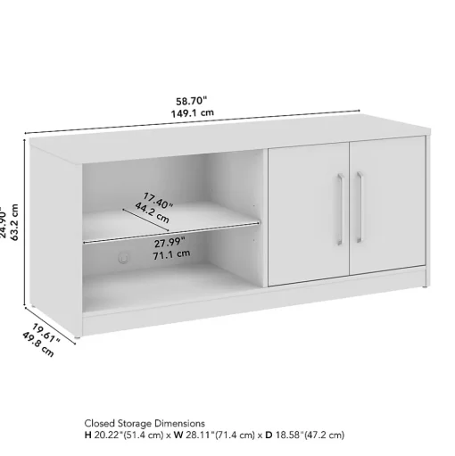 Bush Business Furniture Storage Cabinets<Vista Low Storage Cabinet with Doors and Shelves, Natural Elm (VSS160NE)