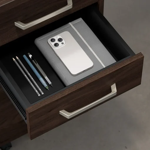Bush Business Furniture File Cabinets<Vista 3 Drawer File Cabinet, Black Walnut (VSF116BWSU)