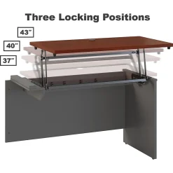 Bush Business Furniture Standing Desks<Westfield 72"W 3 Position Sit to Stand L Desk with Mobile File Cabinet, Hansen Cherry (SRC125HCSU)