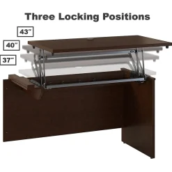 Bush Business Furniture Standing Desks<Westfield 72"W 3 Position Bow Front Sit to Stand L Desk w/ File Cabinet, (SRC126MRSU)