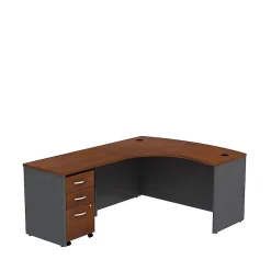 Bush Business Furniture Office Desks<Westfield Left Handed L Shaped Desk w/ Mobile File Cabinet, Gray, (SRC007HCLSU)