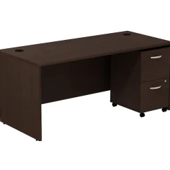 Bush Business Furniture Office Desks<Westfield Desk w/ 2 Drawer Mobile Pedestal, (SRC028MRSU)