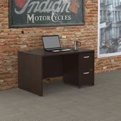 Bush Business Furniture Office Desks<Westfield Desk w/ 2 Drawer Mobile Pedestal, (SRC028MRSU)