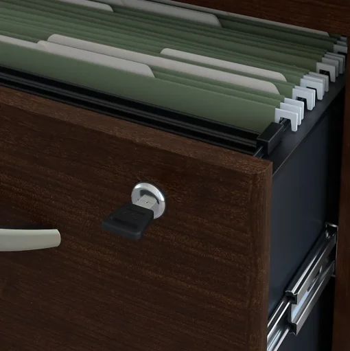 Bush Business Furniture Office Desks<Westfield Desk w/ 2 Drawer Mobile Pedestal, (SRC028MRSU)