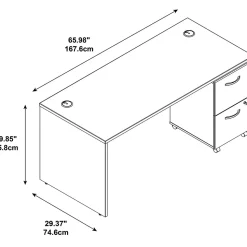 Bush Business Furniture Office Desks<Westfield Desk w/ 2 Drawer Mobile Pedestal, (SRC028MRSU)