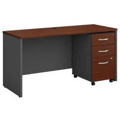 Bush Business Furniture Office Desks<Westfield 60W x 24D Office Desk with Mobile File Cabinet, (SRC025HCSU)