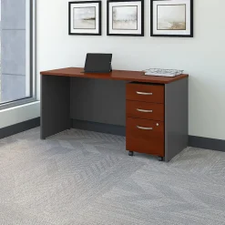 Bush Business Furniture Office Desks<Westfield 60W x 24D Office Desk with Mobile File Cabinet, (SRC025HCSU)