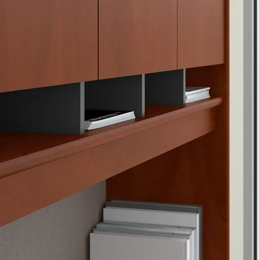 Bush Business Furniture Office Desks<Westfield 72W L Shaped Desk with Hutch and Mobile File Cabinet, Hansen Cherry (SRC0018HCSU)