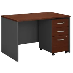 Bush Business Furniture Computer Desks<Westfield 48W x 30D Office Desk w/ Mobile File Cabinet, Hansen Cherry (SRC048HCSU)
