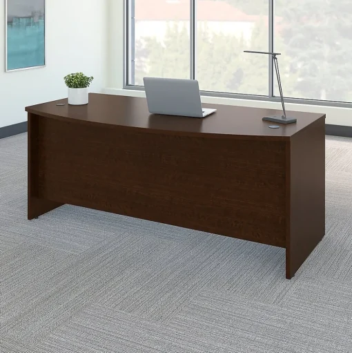 Bush Business Furniture Computer Desks<Westfield 72"W Bow Front Desk, Mocha Cherry (WC12946)