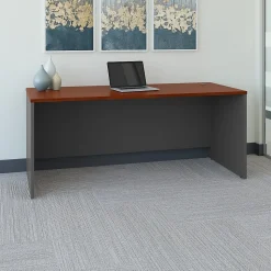 Bush Business Furniture Computer Desks<Westfield 72"W Office Desk, Gray (WC24436)
