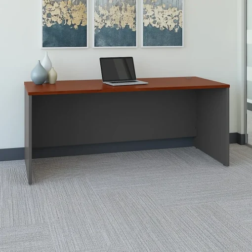 Bush Business Furniture Computer Desks<Westfield 72"W Office Desk, Gray (WC24436)