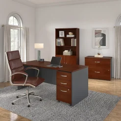 Bush Business Furniture Computer Desks<Westfield 72"W Office Desk, Gray (WC24436)