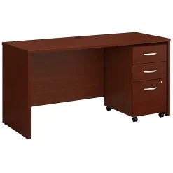 Bush Business Furniture Computer Desks<Westfield 60W x 24D Office Desk with Mobile File Cabinet, (SRC025MASU)