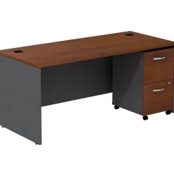 Bush Business Furniture Computer Desks<Westfield Desk w/ 2 Drawer Mobile Pedestal, (SRC028HCSU)