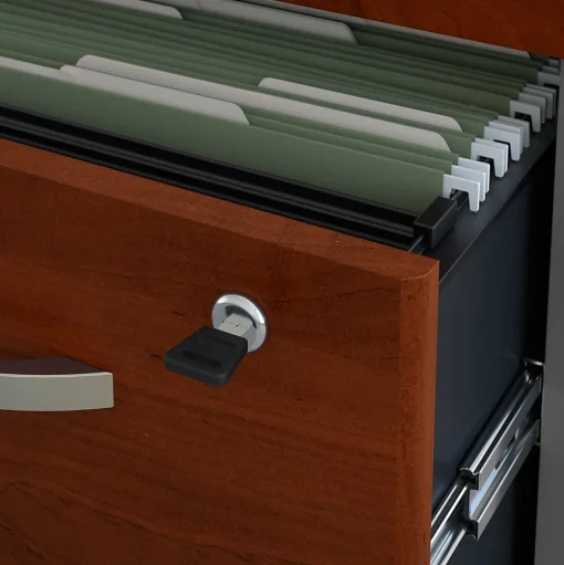 Bush Business Furniture Computer Desks<Westfield Desk w/ 2 Drawer Mobile Pedestal, (SRC028HCSU)