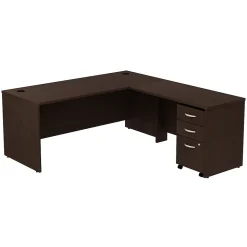 Bush Business Furniture L-Desks<Westfield 72W L Shaped Desk with 48W Return and Mobile File Cabinet, (SRC001MRSU)