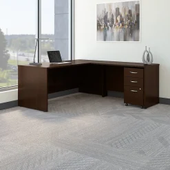 Bush Business Furniture L-Desks<Westfield 72W L Shaped Desk with 48W Return and Mobile File Cabinet, (SRC001MRSU)