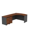 Bush Business Furniture L-Desks<Westfield Bow Front Left Handed L Shaped Desk w/ 2 Mobile Pedestals, Hansen Cherry (SRC034HCLSU)