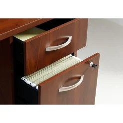 Bush Business Furniture L-Desks<Westfield Bow Front Left Handed L Shaped Desk w/ 2 Mobile Pedestals, Hansen Cherry (SRC034HCLSU)