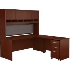 Bush Business Furniture L-Desks<Westfield 72W L Shaped Desk with Hutch and Mobile File Cabinet, (SRC0018MASU)
